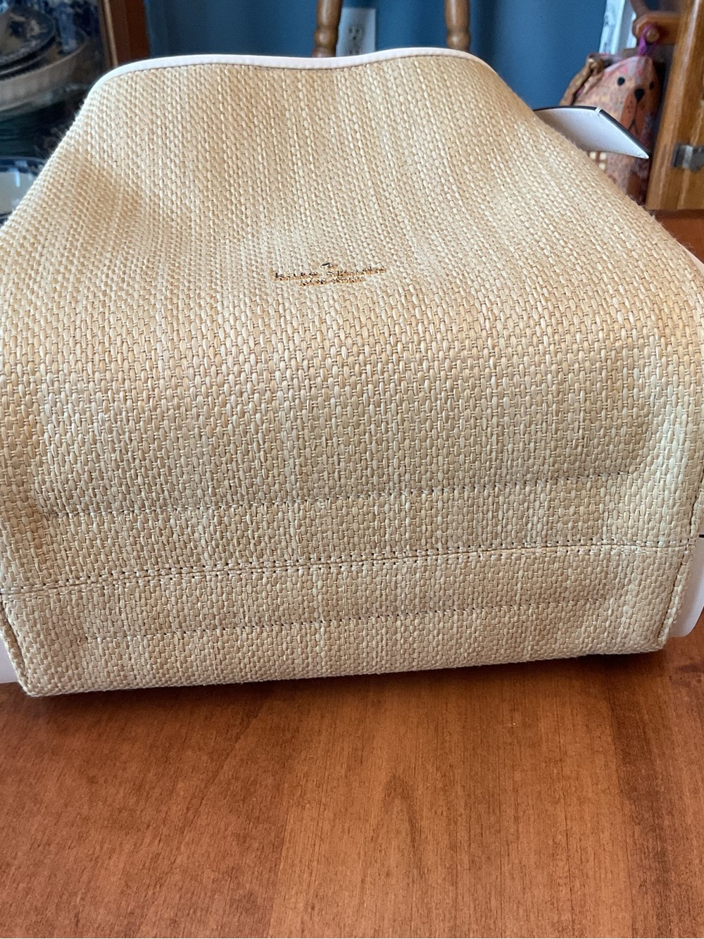 Kate Spade Straw Knott Satchel with matching wallet NWT - Picture 8 of 12